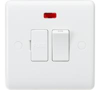 KnightsBridge Curved Edge 13A Switched Fused Spur Unit with Neon and Flex Outlet from Base