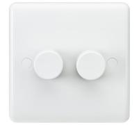 Knightsbridge Curved Edge 2G 40-400W Dimmer - White - CU2162
