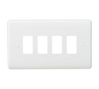 Knightsbridge CUG4 White Curved Edge 4G Grid Faceplate