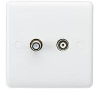 Knightsbridge CU0150 Curved Edge Sat TV Outlet, White