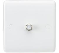 Knightsbridge CU0150 White Curved Edge SAT TV Outlet (Non-Isolated)