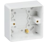 KnightsBridge Curved Edge Single 35mm Pattress Box with Earth Terminal