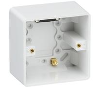 Knightsbridge CU1800 CU Curved Edge Double Pattress Box with Earth Terminal, White, 35 mm