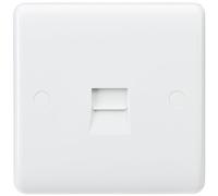 Knightsbridge Curved Edge Telephone Master Socket - White - CU7300