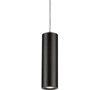 Knightsbridge DAB1FRB Dasan Single Long Fixed Round Pendant Black