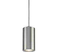 Knightsbridge Dasan Single Short Fixed Round Brushed Chrome Pendant