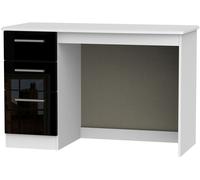 Knightsbridge Desk - 3 Drawer - Black Gloss and White