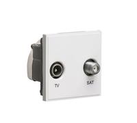 Knightsbridge Diplexed Tv /sat Tv Outlet Module 50 X 50mm - White