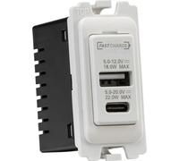 Knightsbridge Dual USB C Module 20V DC 1.1A [22W FASTCHARGE]