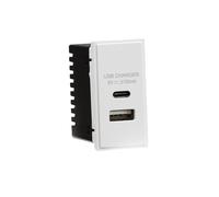 Knightsbridge NETUSBCWH Dual USB Charger (3.1A) Module 25x50mm - White