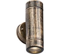 Eamon - 230V IP54 GU10 Polycarbonate Up/Down Wall Light - Brushed Brass