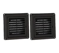 Knightsbridge EXAV009B 100mm/4 Extractor Fan Grille with Fly Screen-Black, EX009B (Pack of 2)