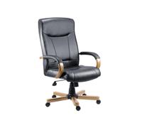 Knightsbridge Executive Office Chair Oak/Black, Fully Installed