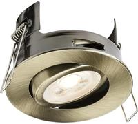 Knightsbridge FireNova IP20 Tilt GU10 Fire-Rated Open-Back Downlight - Antique Brass