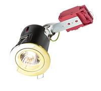 Knightsbridge VFRDGICB 230V IP20 50W Fixed GU10 IC Fire-Rated Downlight - Brass