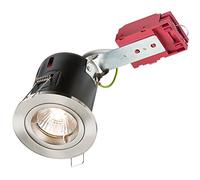 Knightsbridge Fixed GU10 230V 50W IC Fire-Rated Downlight-Brushed Chrome, Metal
