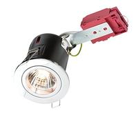 Knightsbridge Fixed GU10 230V 50W IC Fire-Rated Downlight-Chrome, Metal