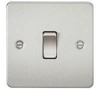 Knightsbridge FLAT PLATE 10A 1G INTERMEDIATE SWITCH - BRUSHED CHROME FP1200BC