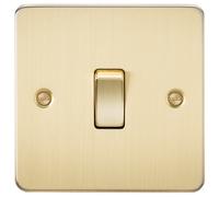 KNIGHTSBRIDGE FP2000BB Flat Plate 10AX 1G 2 Way Switch-Brushed Brass