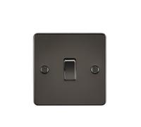 KnightsBridge Flat Plate 10AX 1G 2 Way Switch - Gunmetal