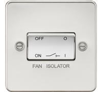 KnightsBridge Flat Plate 10AX 3 Pole Fan Isolator Switch - Polished Chrome