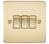 Knightsbridge FP4000BB Flat Plate 10AX 3G 2-Way Switch - Brushed Brass