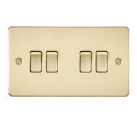 Knightsbridge FP4100BB Flat Plate 10AX 4G 2-Way Switch - Brushed Brass