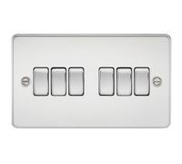 KnightsBridge Flat Plate 10AX 6G 2-way switch - polished chrome