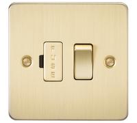 KnightsBridge Flat Plate 13A switched fused spur unit - brushed brass