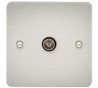 KnightsBridge Flat Plate 1G TV Outlet (non-isolated) - Pearl
