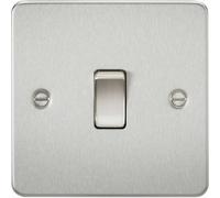 Knightsbridge Flat Plate 20A 1G DP switch - brushed chrome - FP8341BC