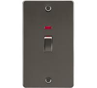 KnightsBridge Flat Plate 45A 2G DP Switch with Neon, Gunmetal