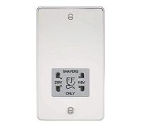 Knightsbridge Flat Plate FP8900 Shaver Socket, Polished Chrome