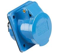 KnightsBridge 240V IP44 16A Angled Panel Mount Socket 2P+E