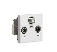 Knightsbridge London TV Outlet Module NETTRIWH – Triplex TV/FM/DAB/SAT 50x50mm ABS White