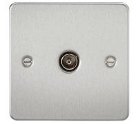 Knightsbridge FP0100BC FP0100 FPAV0100BC Flat Plate 1G Tv Outlet (Non-Isolated) -Brushed Chrome, 230 V
