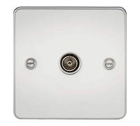 KnightsBridge Flat Plate 1G TV Outlet (non-isolated) - Polished Chrome