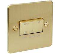 Knightsbridge London Fan Isolator Switch FP1100BB Flat Plate 10AX 3 Pole 230 V Brushed Brass