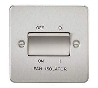 Knightsbridge FP1100BC FPAV1100BC Flat Plate 10A 3 Pole Fan Isolator Switch-Brushed Chrome