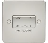Knightsbridge FP1100PL Flat Plate 10AX 3 Pole Fan Isolator Switch - Pearl