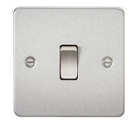 KnightsBridge 1G Intermediate Flat Plate Switch- Brushed Chrome - Rocker Switch