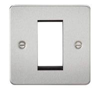Knightsbridge London FP1GBC 1G Flat Modular Faceplate - Brushed Chrome