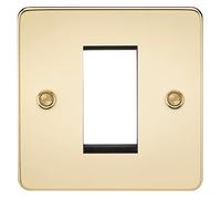 Knightsbridge FP1GPB Flat Plate Modular Faceplate, Polished Brass, 1G