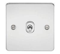 KnightsBridge Flat Plate 10AX 1G 2 Way Toggle Switch - Polished Chrome