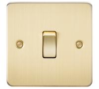 Knightsbridge FP2000BB Flat Plate 10AX 1G 2 Way Switch - Brushed Brass