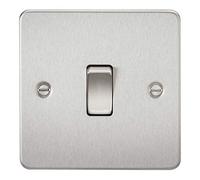 Knightsbridge FP2000BC Flat Plate 2 Way Switch, Brushed Chrome, 10AX, 1G