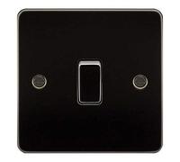 Knightsbridge FP2000GM Plat FPAV2000GM Flat Plate 10A 1G 2 Way Switch-Gunmetal, 230 V