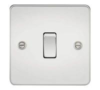 Knightsbridge FP2000PC Flat Plate 2 Way Switch, Polished Chrome, 10AX, 1G