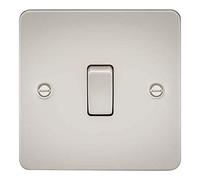 Knightsbridge FP2000PL Flat Plate 2 Way Switch, Pearl, 10AX, 1G
