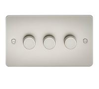 Knightsbridge FP2163PL FP2163 FPAV2163PL Flat Plate 3G 2 Way Dimmer 60-400W-Pearl, 230 V, Pearl